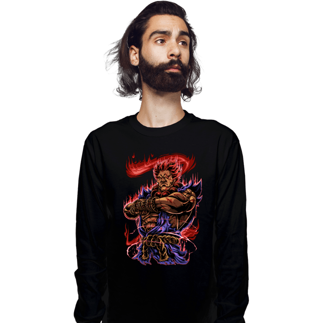 Secret_Shirts Long Sleeve Shirts, Unisex / Small / Black Akuma Fighter