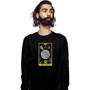 Shirts Long Sleeve Shirts, Unisex / Small / Black Tarot The World