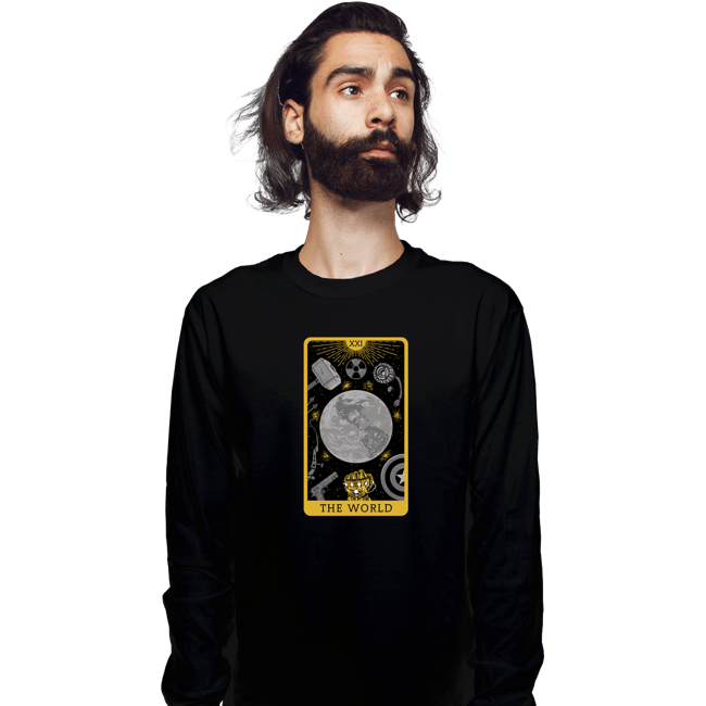 Shirts Long Sleeve Shirts, Unisex / Small / Black Tarot The World