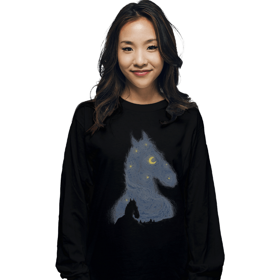 Shirts Long Sleeve Shirts, Unisex / Small / Black Hollywoo Starry Night