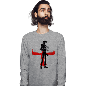 Shirts Long Sleeve Shirts, Unisex / Small / Sports Grey Crimson Cowboy