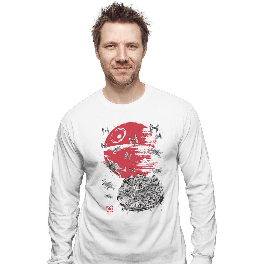 Shirts Long Sleeve Shirts, Unisex / Small / White Battle Of Endor