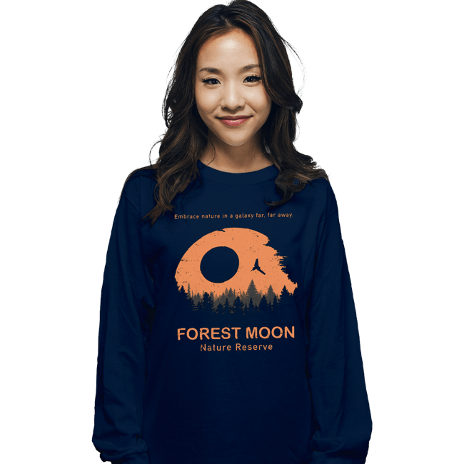 Secret_Shirts Long Sleeve Shirts, Unisex / Small / Navy Forest Moon Nature Reserve