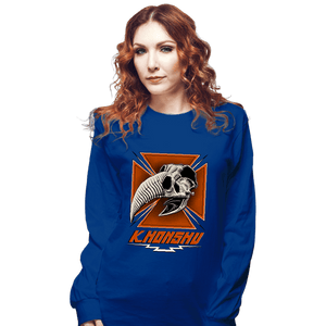 Daily_Deal_Shirts Long Sleeve Shirts, Unisex / Small / Royal Blue Konshu Skull