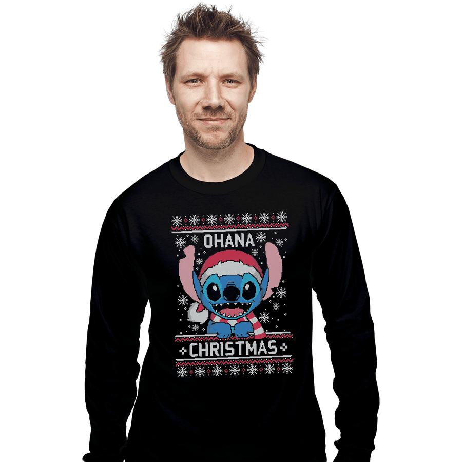 Shirts Long Sleeve Shirts, Unisex / Small / Black Ohana Christmas