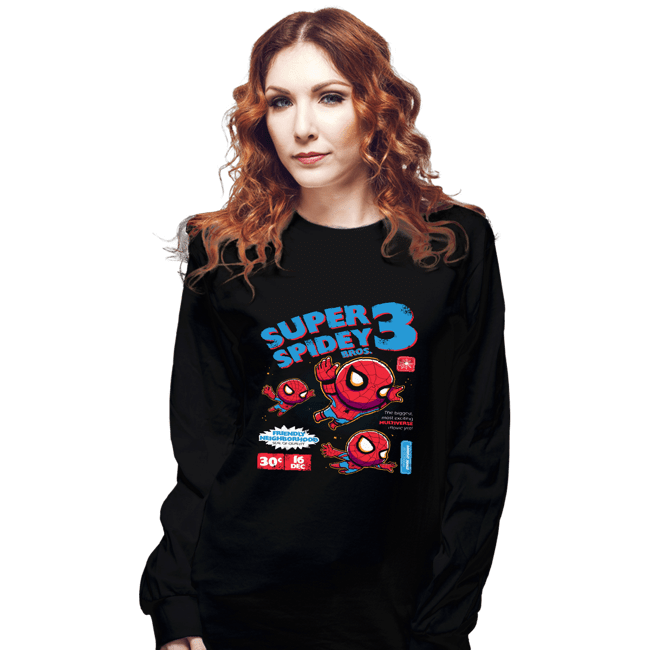 Secret_Shirts Long Sleeve Shirts, Unisex / Small / Black Super Spider Bros