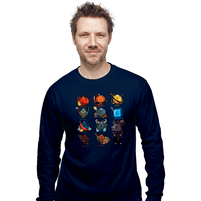 Shirts Long Sleeve Shirts, Unisex / Small / Navy Dice Roles