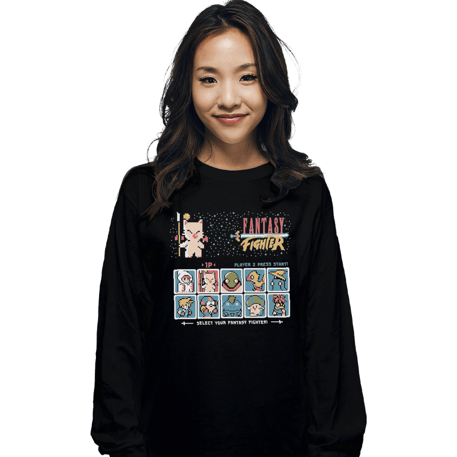 Shirts Long Sleeve Shirts, Unisex / Small / Black Fantasy Fighter