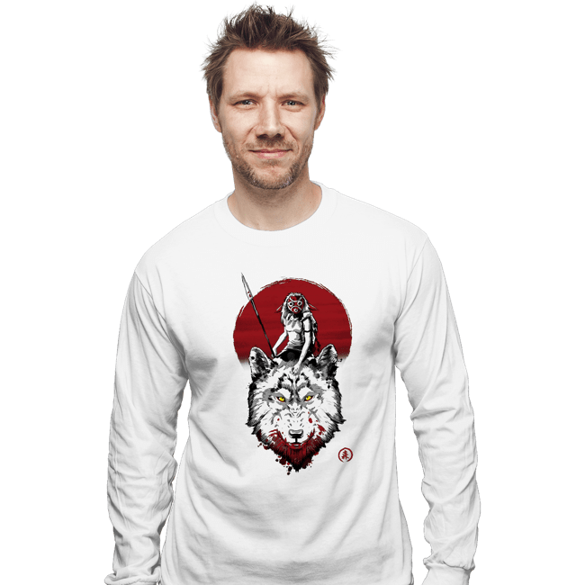 Shirts Long Sleeve Shirts, Unisex / Small / White Wolf Princess Ink