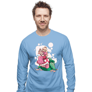 Shirts Long Sleeve Shirts, Unisex / Small / Powder Blue Princess Peach