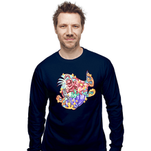 Load image into Gallery viewer, Shirts Long Sleeve Shirts, Unisex / Small / Navy Magical Silhouettes - Flounder
