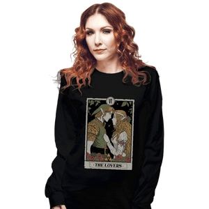 Daily_Deal_Shirts Long Sleeve Shirts, Unisex / Small / Black The Lovers Vintage Tarot