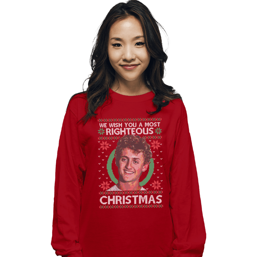 Shirts Long Sleeve Shirts, Unisex / Small / Red Righteous Christmas
