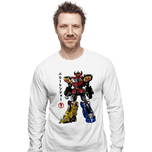 Load image into Gallery viewer, Daily_Deal_Shirts Long Sleeve Shirts, Unisex / Small / White Mighty Morphin Megazord Sumi-e
