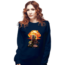 Load image into Gallery viewer, Secret_Shirts Long Sleeve Shirts, Unisex / Small / Navy Martians Gazing at the Moon
