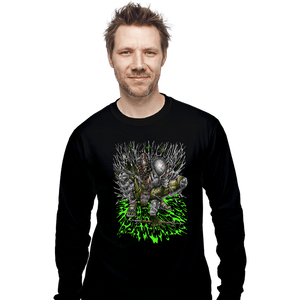 Daily_Deal_Shirts Long Sleeve Shirts, Unisex / Small / Black Wolf Knight