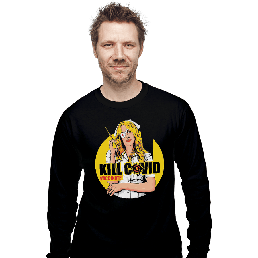 Shirts Long Sleeve Shirts, Unisex / Small / Black Kill Covid
