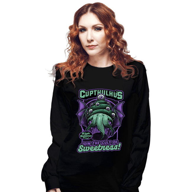 Secret_Shirts Long Sleeve Shirts, Unisex / Small / Black Cupcake Cthulhu