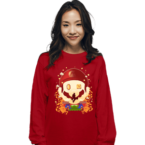 Daily_Deal_Shirts Long Sleeve Shirts, Unisex / Small / Red Mario Memories