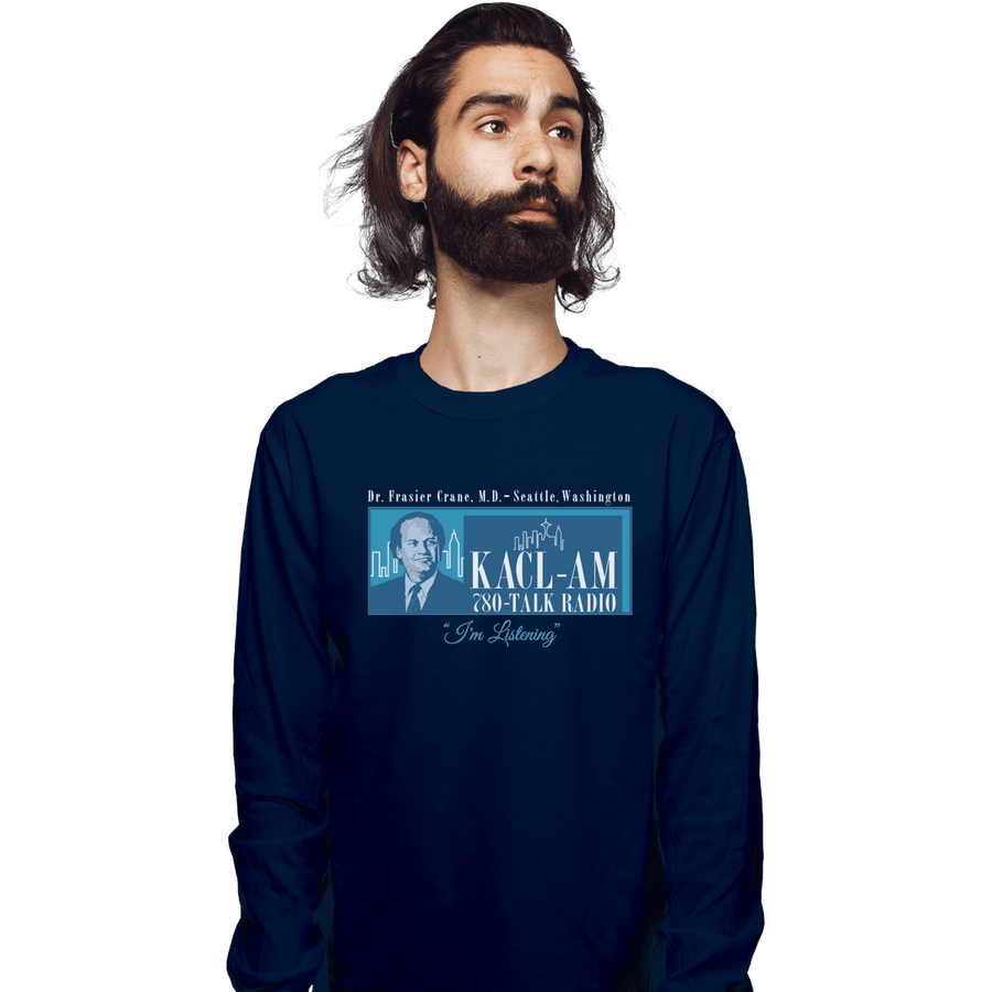 Shirts Long Sleeve Shirts, Unisex / Small / Navy Frasier Talk Show