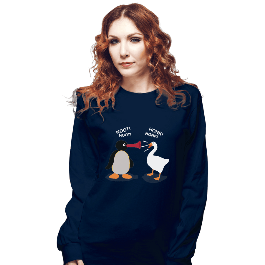 Shirts Long Sleeve Shirts, Unisex / Small / Navy Hoot Honk