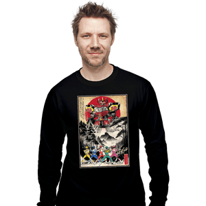 Daily_Deal_Shirts Long Sleeve Shirts, Unisex / Small / Black Rangers In Japan Woodblock