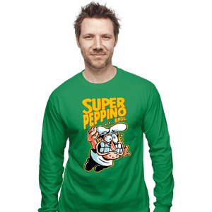 Daily_Deal_Shirts Long Sleeve Shirts, Unisex / Small / Irish Green Super Peppino Bros.
