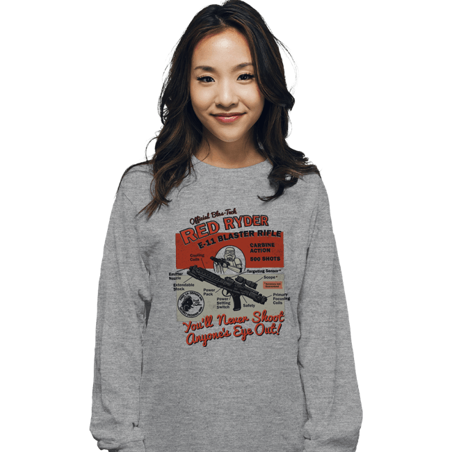 Daily_Deal_Shirts Long Sleeve Shirts, Unisex / Small / Sports Grey Red Ryder Blaster