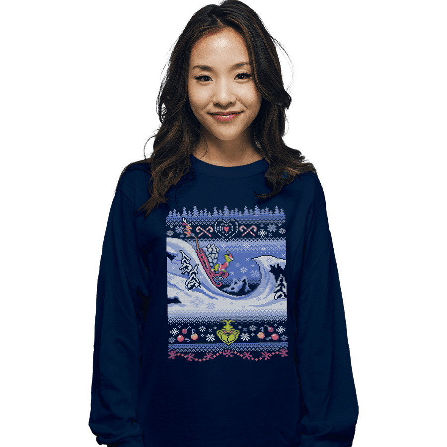 Shirts Long Sleeve Shirts, Unisex / Small / Navy Cuddly As A Cactus