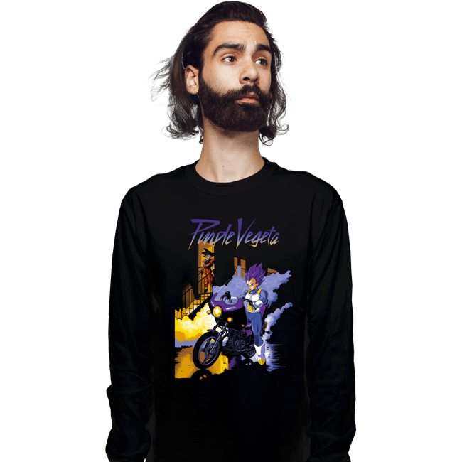 Shirts Long Sleeve Shirts, Unisex / Small / Black Purple Vegeta