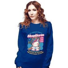 Load image into Gallery viewer, Daily_Deal_Shirts Long Sleeve Shirts, Unisex / Small / Royal Blue Scepticorn
