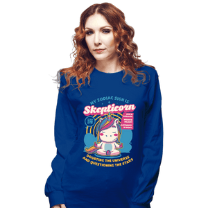 Daily_Deal_Shirts Long Sleeve Shirts, Unisex / Small / Royal Blue Scepticorn