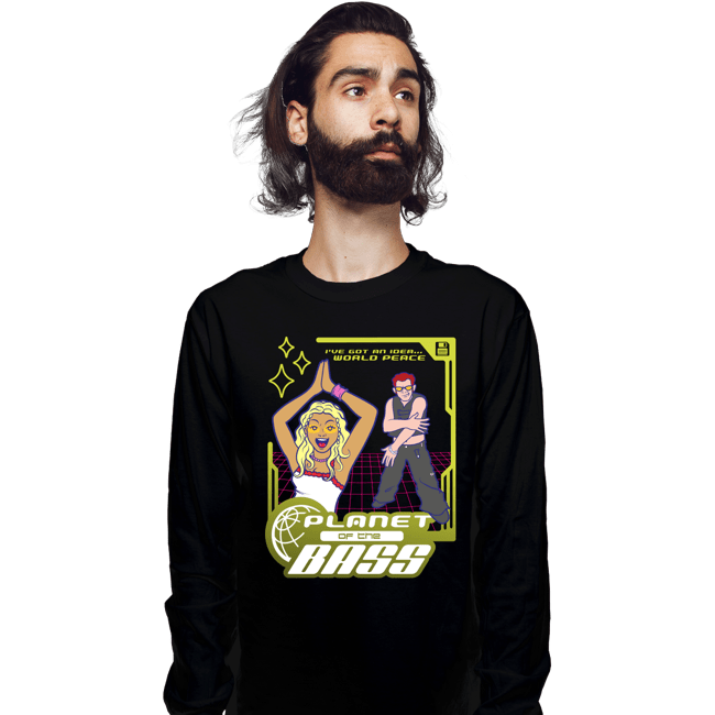 Daily_Deal_Shirts Long Sleeve Shirts, Unisex / Small / Black Planet Of The Bass