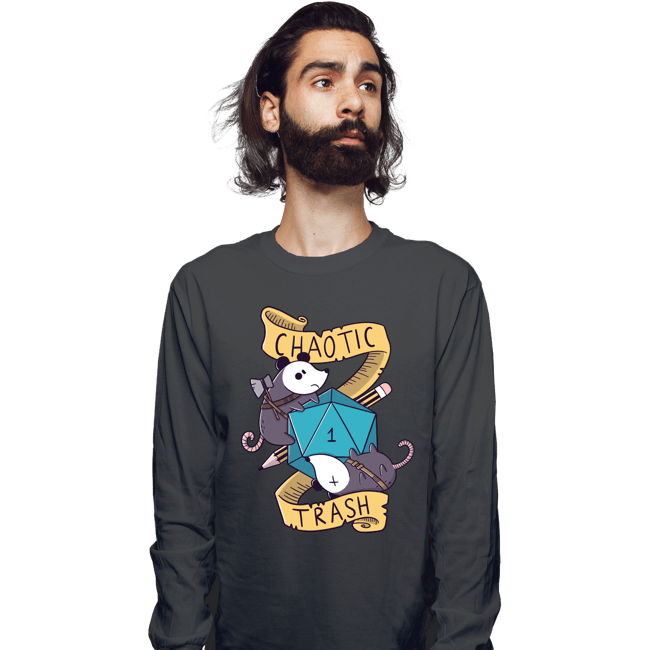 Daily_Deal_Shirts Long Sleeve Shirts, Unisex / Small / Charcoal Chaotic Trash