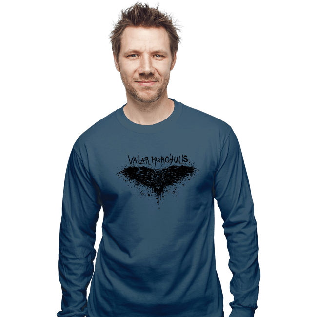 Shirts Long Sleeve Shirts, Unisex / Small / Indigo Blue Valar Morghulis