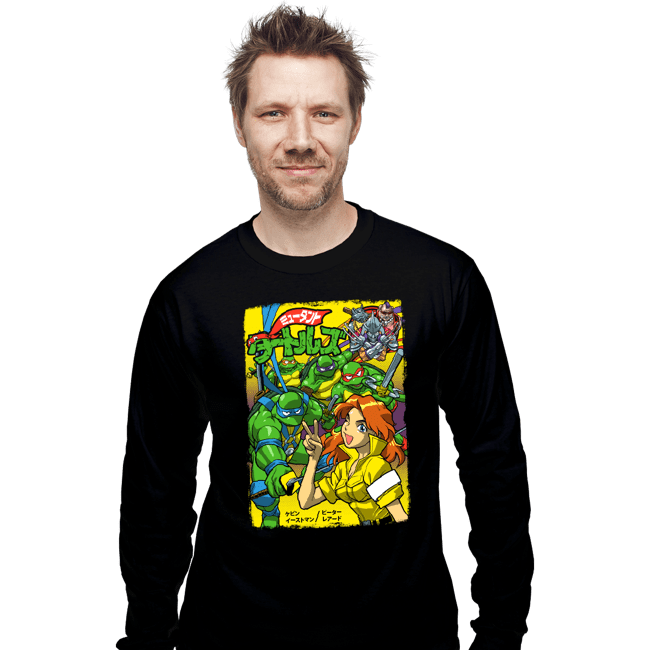 Daily_Deal_Shirts Long Sleeve Shirts, Unisex / Small / Black Turtles Japan