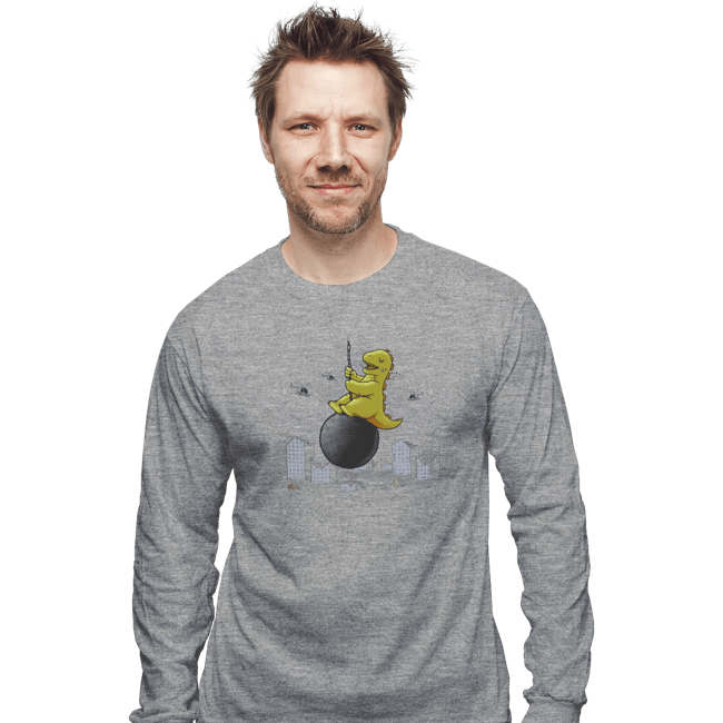 Shirts Long Sleeve Shirts, Unisex / Small / Sports Grey Wrecking Ball
