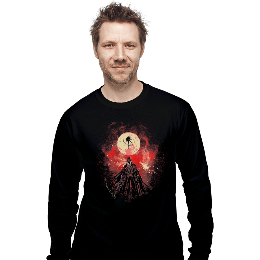 Shirts Long Sleeve Shirts, Unisex / Small / Black Moon Presence Art