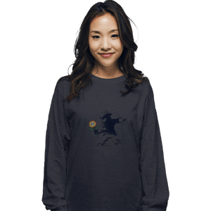 Shirts Long Sleeve Shirts, Unisex / Small / Dark Heather Banksy Flower