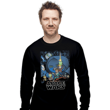 Load image into Gallery viewer, Shirts Long Sleeve Shirts, Unisex / Small / Black Space Wars
