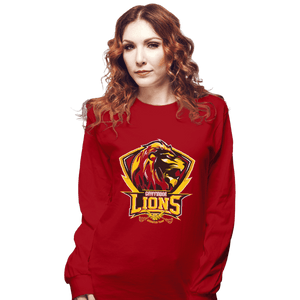 Shirts Long Sleeve Shirts, Unisex / Small / Red Gryffindors Lions