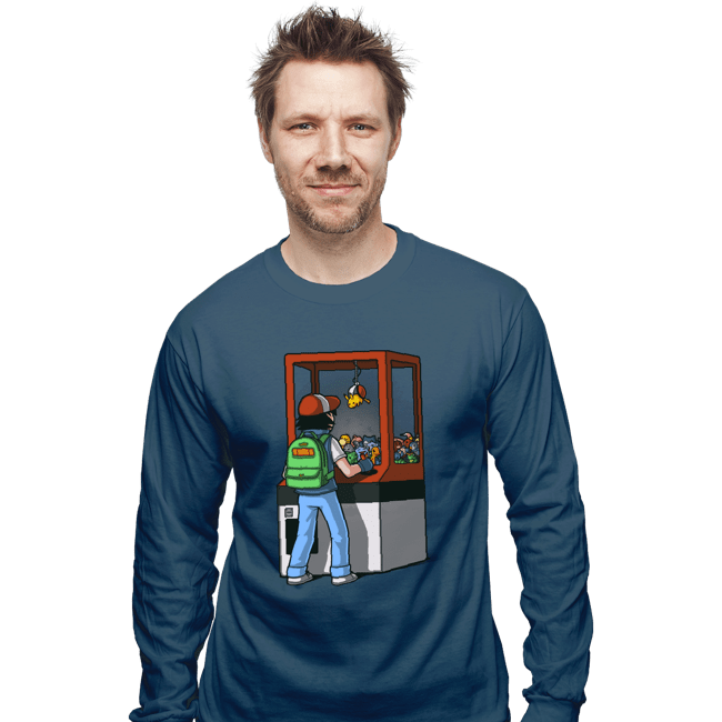 Shirts Long Sleeve Shirts, Unisex / Small / Indigo Blue Gotta Catch Em All