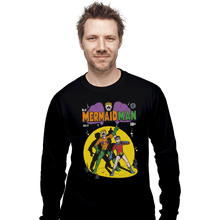 Load image into Gallery viewer, Shirts Long Sleeve Shirts, Unisex / Small / Black Mermaid Man
