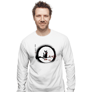 Shirts Long Sleeve Shirts, Unisex / Small / White Jiji Under The Moon