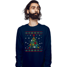 Load image into Gallery viewer, Shirts Long Sleeve Shirts, Unisex / Small / Navy Ugly RPG Christmas Shirt
