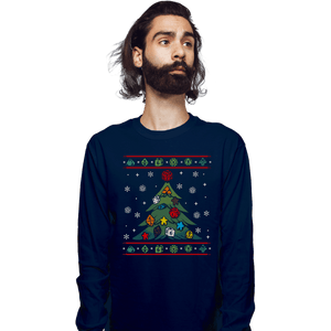 Shirts Long Sleeve Shirts, Unisex / Small / Navy Ugly RPG Christmas Shirt