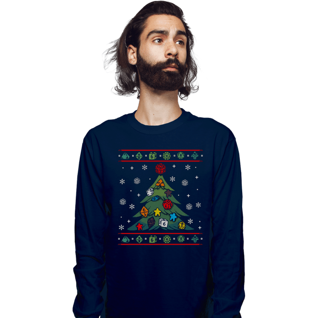Shirts Long Sleeve Shirts, Unisex / Small / Navy Ugly RPG Christmas Shirt