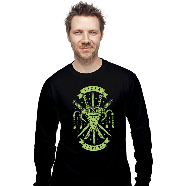 Shirts Long Sleeve Shirts, Unisex / Small / Black Pizza Lovers