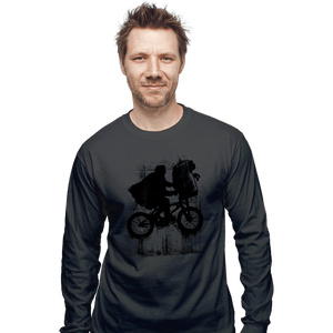 Secret_Shirts Long Sleeve Shirts, Unisex / Small / Charcoal Boy And Bike