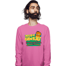 Load image into Gallery viewer, Shirts Long Sleeve Shirts, Unisex / Small / Azalea Neon Garfield Evangelion Pink
